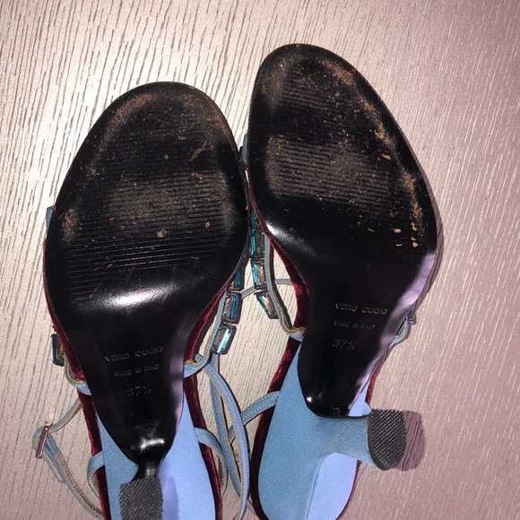 DOLCE & GABBANA Vintage velvet jewelry Shoes Size 7.5 - Picture 5 of 9